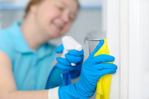 Bathroom deep cleaning of tiles and fixtures
