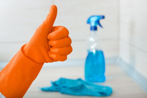 Spot cleaning a carpet stain with a cloth