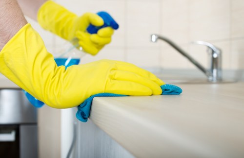 Professional sofa cleaning in a modern living room